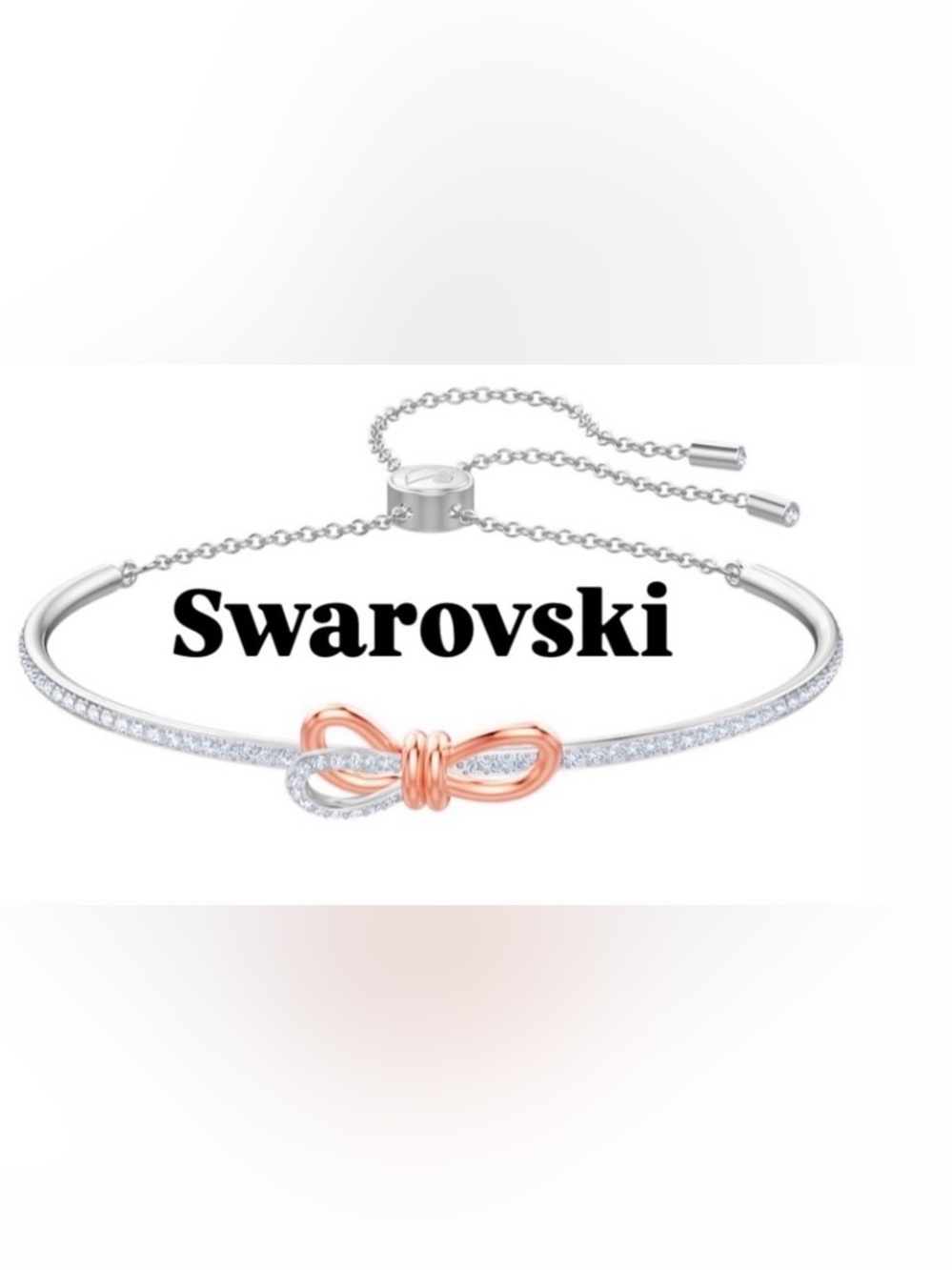 Swarovski Lifelong Bow bangle Bow, White, Mixed metal finish NWT/NIB